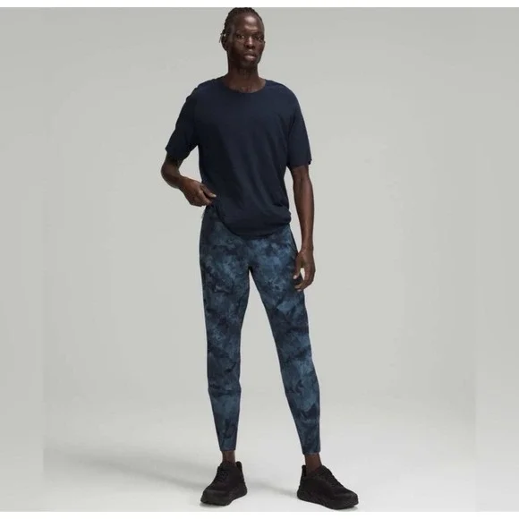 Lululemon Mens Run State Jogger Pants Tidal Dye River Blue Classic Navy Small S - Picture 2 of 10